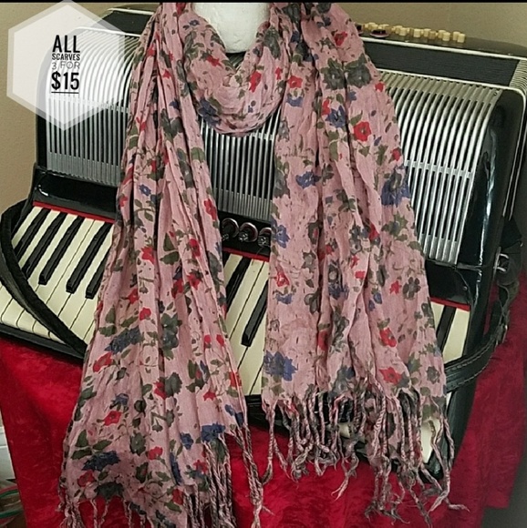 Accessories - BEAUTIFUL PINK & BLUE FLORAL SCARF